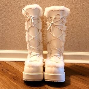 Tall White Demonia Boots